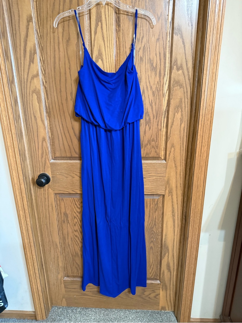 Zenana Outfitters Cobalt Blue Cowl Neck Midi Dress - Picture 2 of 3